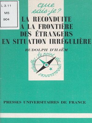 cover image of La reconduite à la frontière des étrangers en situation irrégulière